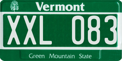 VT license plate XXL083