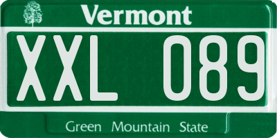 VT license plate XXL089