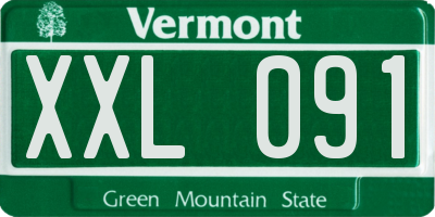 VT license plate XXL091
