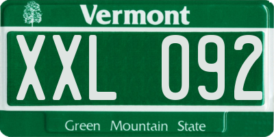 VT license plate XXL092