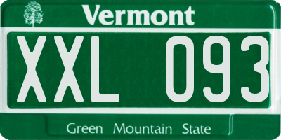 VT license plate XXL093