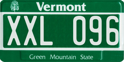 VT license plate XXL096