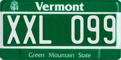 VT license plate XXL099