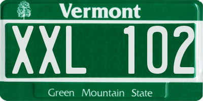 VT license plate XXL102