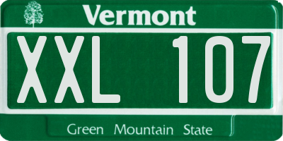 VT license plate XXL107