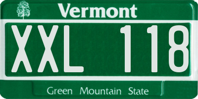 VT license plate XXL118