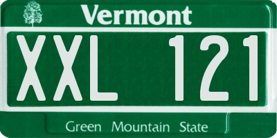 VT license plate XXL121