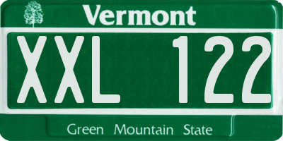VT license plate XXL122