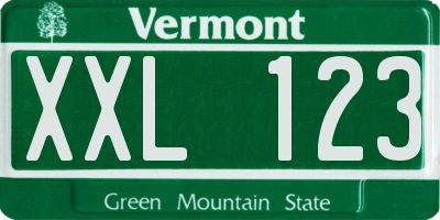 VT license plate XXL123