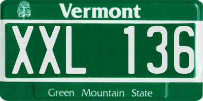 VT license plate XXL136