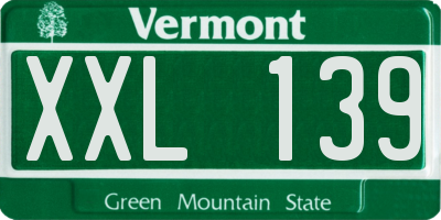 VT license plate XXL139