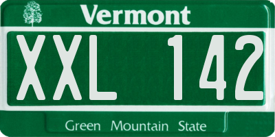 VT license plate XXL142