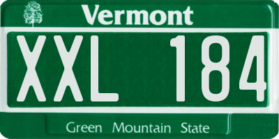 VT license plate XXL184