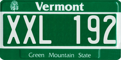 VT license plate XXL192