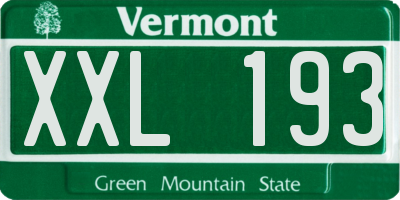 VT license plate XXL193