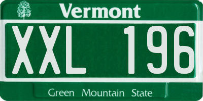 VT license plate XXL196