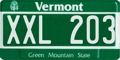 VT license plate XXL203
