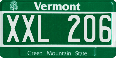 VT license plate XXL206