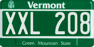 VT license plate XXL208