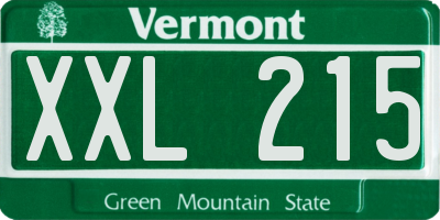 VT license plate XXL215