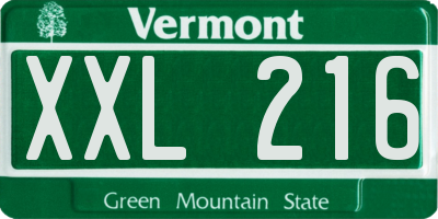 VT license plate XXL216