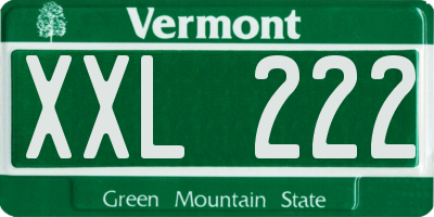 VT license plate XXL222