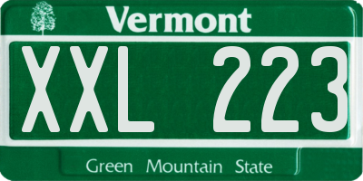 VT license plate XXL223