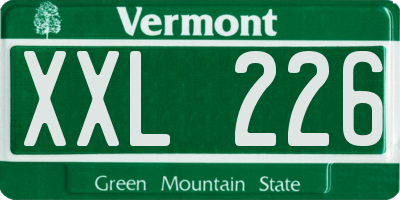 VT license plate XXL226