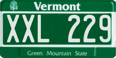 VT license plate XXL229