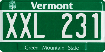 VT license plate XXL231
