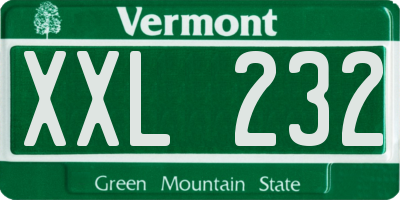 VT license plate XXL232