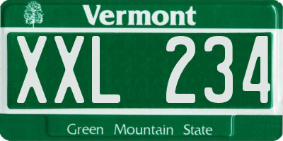 VT license plate XXL234