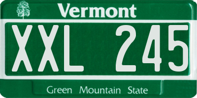 VT license plate XXL245