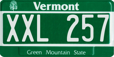 VT license plate XXL257