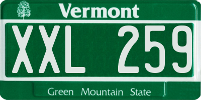 VT license plate XXL259