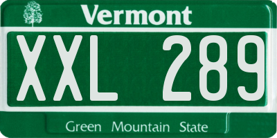 VT license plate XXL289