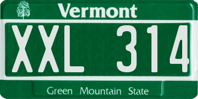 VT license plate XXL314