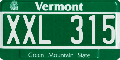 VT license plate XXL315