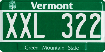 VT license plate XXL322