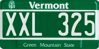 VT license plate XXL325