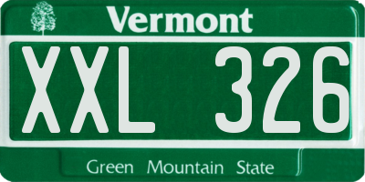 VT license plate XXL326