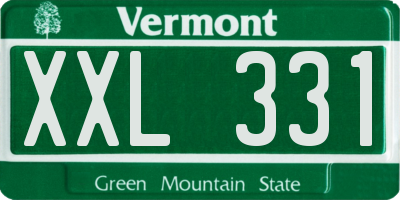 VT license plate XXL331
