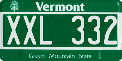VT license plate XXL332