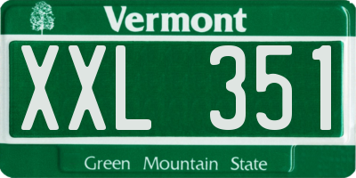 VT license plate XXL351