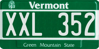 VT license plate XXL352