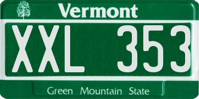 VT license plate XXL353