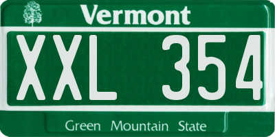 VT license plate XXL354