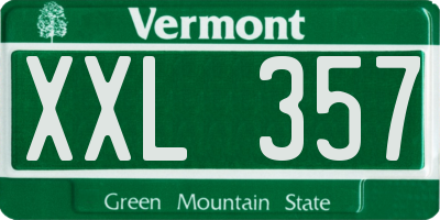 VT license plate XXL357