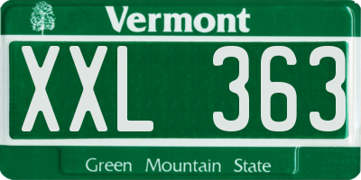 VT license plate XXL363