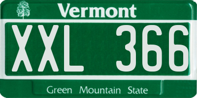 VT license plate XXL366